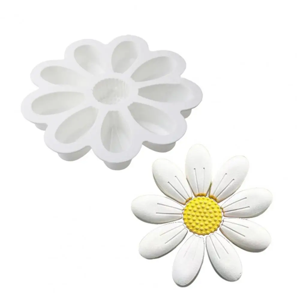 

Mousse Cake Mould Food Grade Heat-Resistant 3D Sunflower Silicone Sugarcraft Mold Easy Cleaning Fondant Mold Bakery Supplies