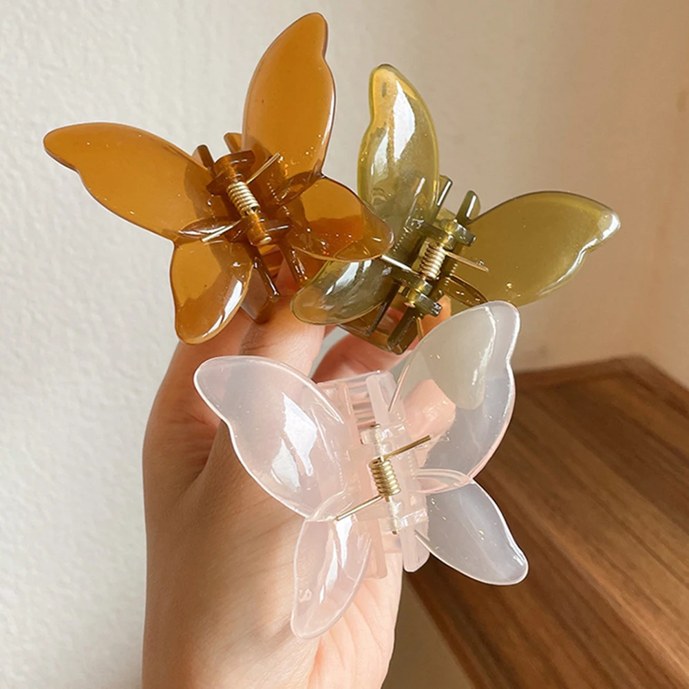 

Sweet Fairy Butterfly Shape Hair Claws Clamps solid color Hair Clips Women Acrylic Hairpins Barrettes Hair Accessories