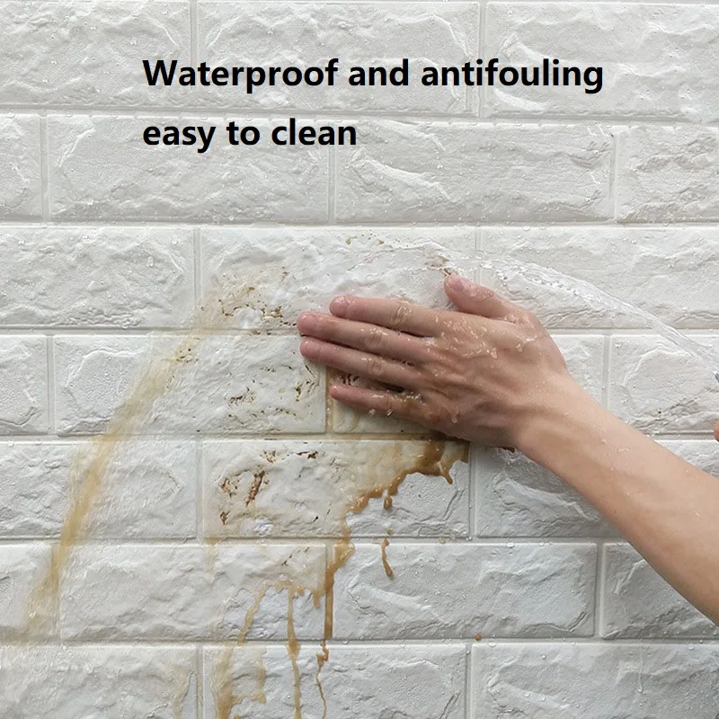 3D Wallpaper 70cm*1m Continuous Brick Pattern Sticker Waterproof Home Decoration Self-Adhesive |