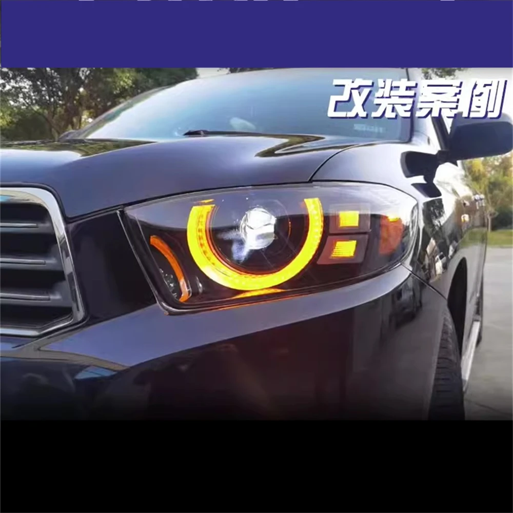 Передний бампер автомобиля передняя фара modiifed в сборе для 09-11 Toyota Highlander сигнал