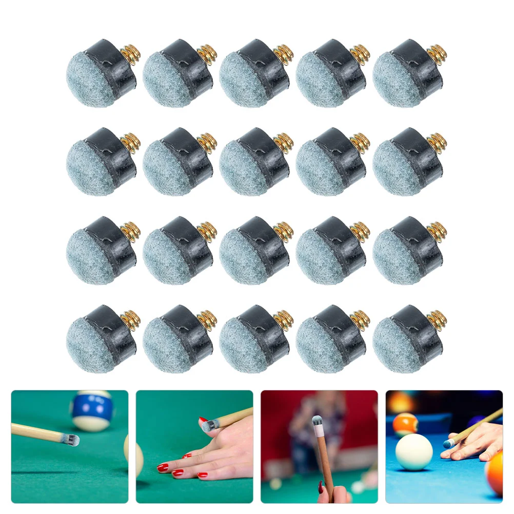 

20 Pcs Pool Cue Tip Beginner Stick Tips Screw Table Replacement Billiard Necessity Replaceable