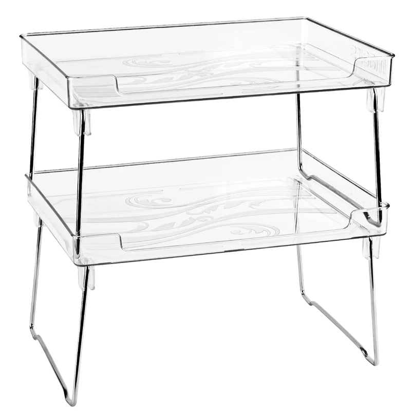 

New Clear Stackable Shelf, Kitchen Counter And Cabinet Shelves, Shelf Rack, Pantry Organization And Storage Shelving