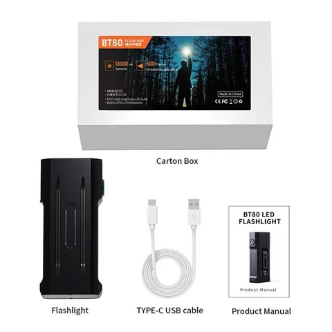 TRLIFE Фонарик BT80 30000 люмен