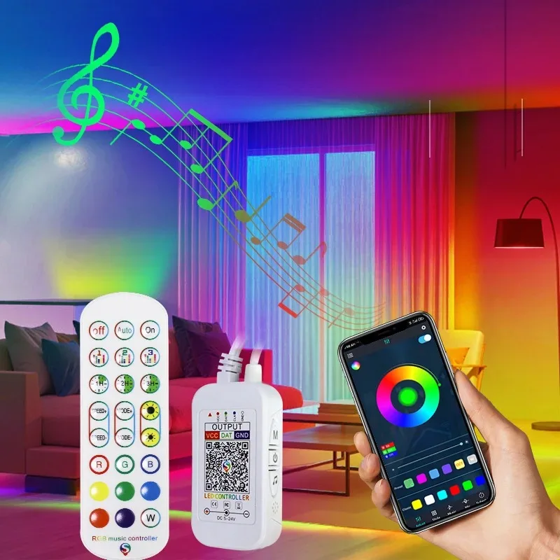 Полноцветная светодиодная лента rgb с 24 кнопками Светодиодная bluet0oth smart magic dream