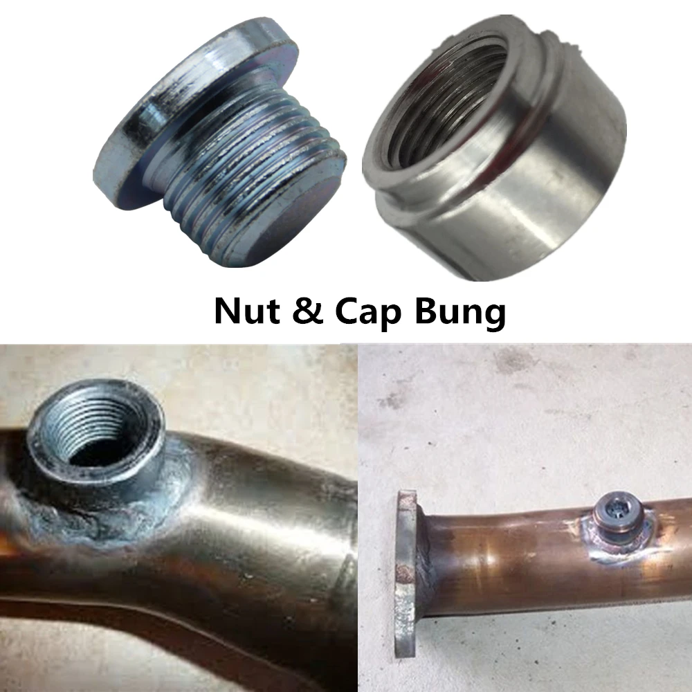 

Oxygen Sensor O2 Weld on Stepped Nut & Cap Bung Kit M18*1.5 Thread 1 Set
