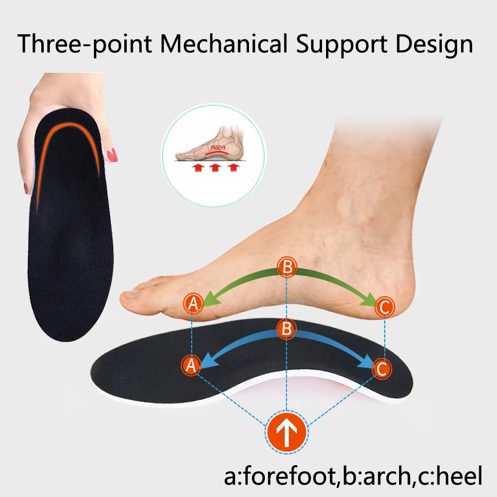 High Arch Support Flatfoot Orthopedic Insoles for Shoes Men Plantar Fasciitis Pain Relief Orthotic Flat Feet Correction Inserts
