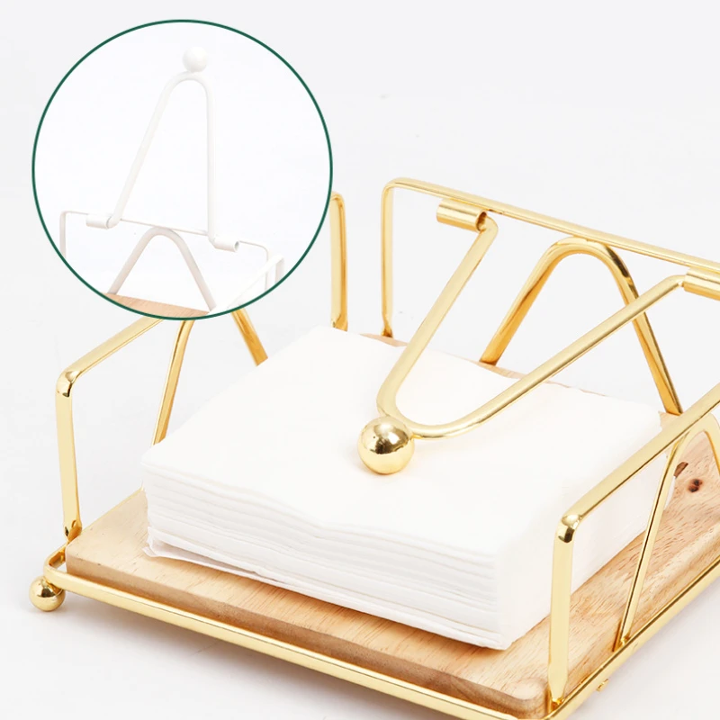

Creative European Style Iron Paper Napkin Holder Cafe Hotel Restaurant Square Tissue Paper Table Storage Rack