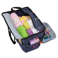 1pc knitting storage bag empty crochet hooks knitting needles kit organizer case for needles scissors ruler sewing bag accessory