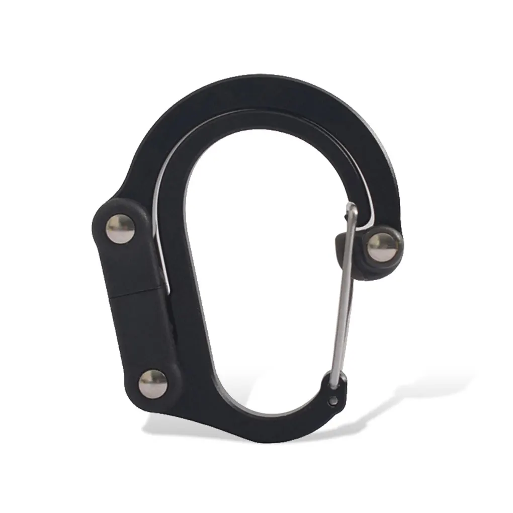 

Карабин для рюкзака, D-образное уличное кольцо с вращением на 360 градусов, карабин с зажимом, брелок из алюминиевого сплава для выживания в ры...