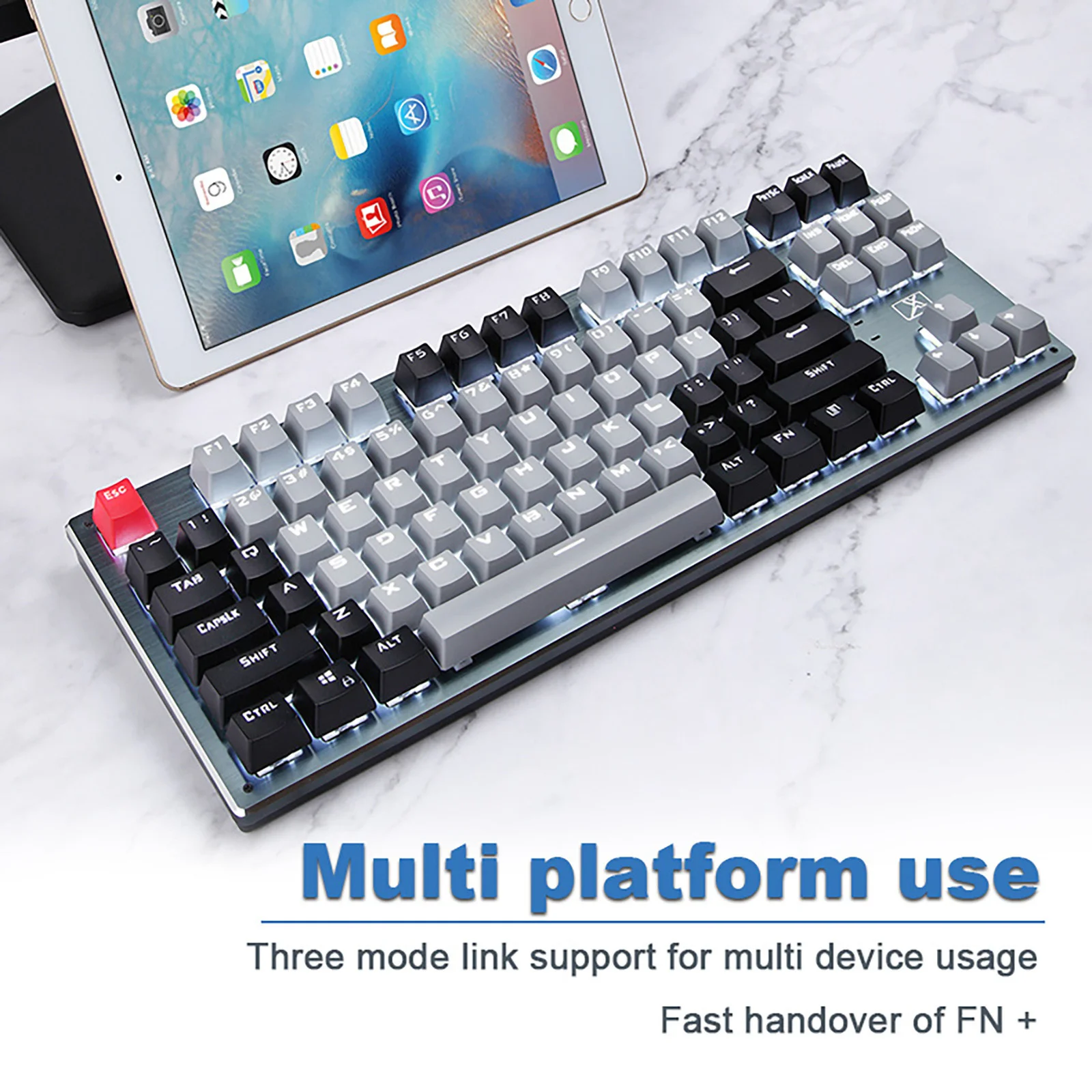 

Клавиатура игровая механическая, USB Type-C, 3 режима, 87 клавиш