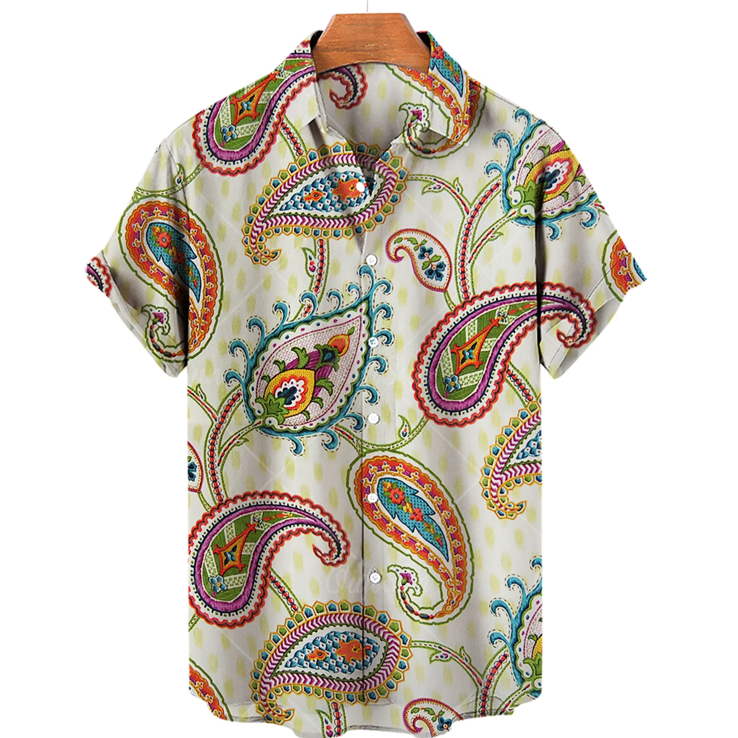Neutral Cashew Flower Shirt T Summer Casual Hawaiian shirt Men's T-shirt loose breathable Short sleeve 3d printed