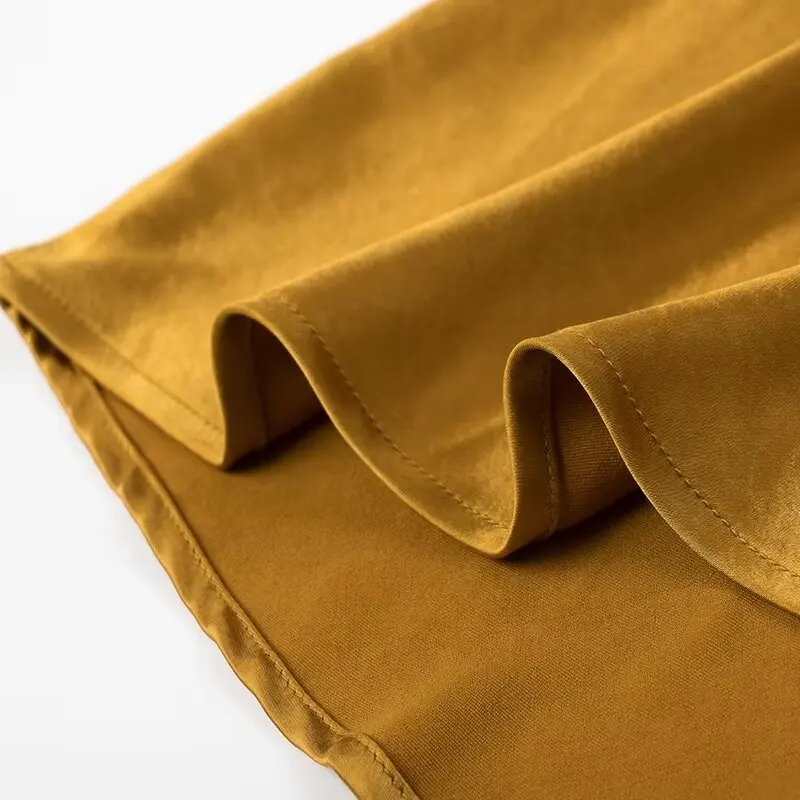 Женская атласная юбка-годе тонкая однотонная базовая юбка до щиколотки не