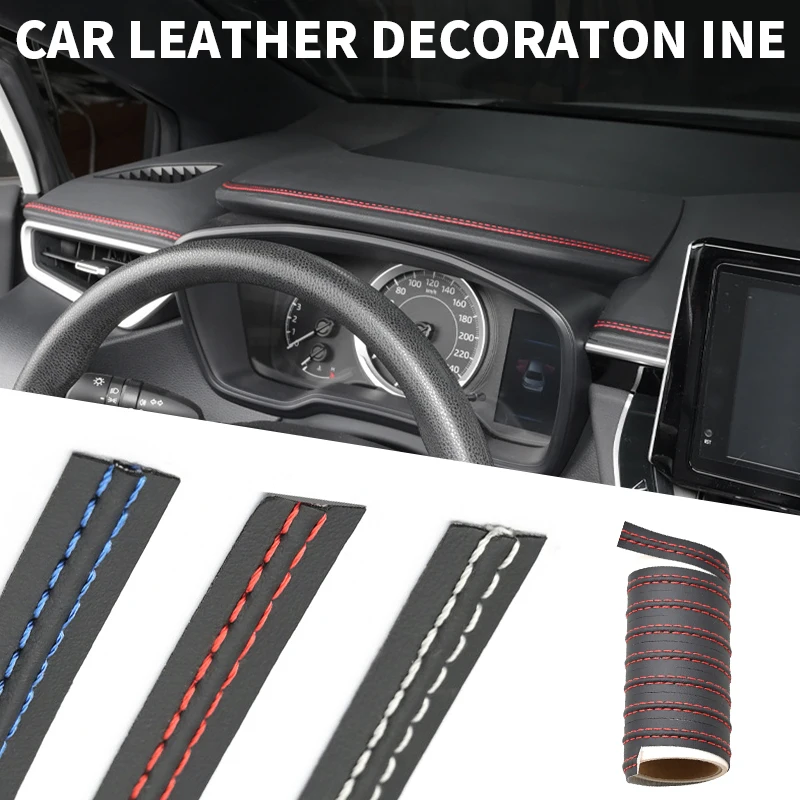

2/4/8m Car Self-adhesive Moulding Trim Car Interior Dashboard Diy Leather Decoration Line Braid Strip Car Style Decoration