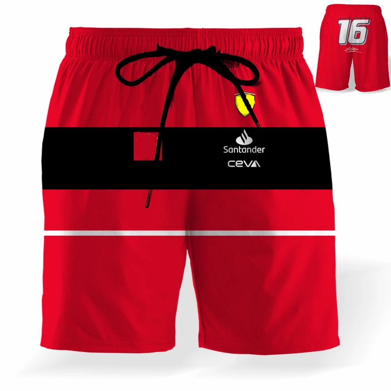 

F1 2022 New Ferrari Team T-Shirt Hot Sale Formula One Shorts Motocross Red Sport Shorts Mens Outdoor Casual Pants