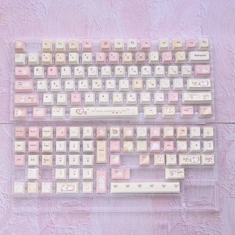 Karami Keycap пятисторонняя термосублимация PBT Материал 131138 клавиш Вишневый профиль розовые милые колпачки для механической клавиатуры (art.: 3920c8709d742) - 3920c8709d742