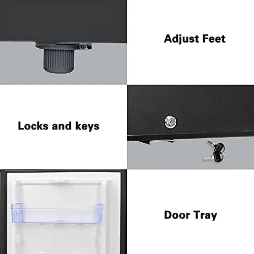 

12v Refrigerator Camper Fridge Semi Truck Refrigerator Mini Commercial DC Car 110V 12V 1.6 Cu.Ft Compact Refrigerator with Rever