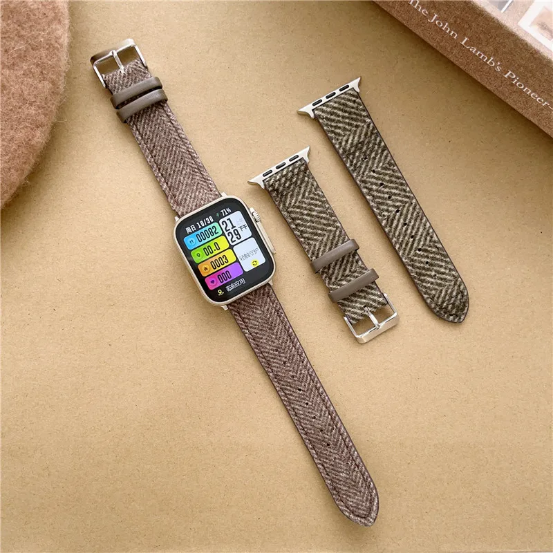 

Leather Watch Band for Apple watch ultra 8 7 6 se 45MM 41MM Winter Plush Watchband Bracelets Smart iWatch Series 543 49MM 44mm40