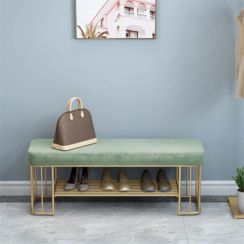 

Скамейка для обуви из ткани под заказ, европейская дизайнерская скамейка для обуви, современная Женская мебель для досуга, табурет, мебель для прихожей