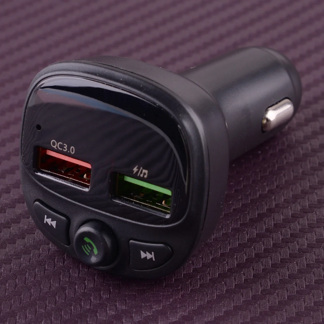 

Bluetooth 5.0 беспроводной MP3-плеер QC3.0 с двойным USB зарядным устройством, FM-передатчик, радиоадаптер для 12В/24В, фургонов, легковых автомобилей, грузовиков