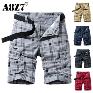 2022 Summer Men Cargo Shorts Mens Cotton Casual Breeches Stripe Quick Dry Multi Pocket Shorts Fashio in Pakistan