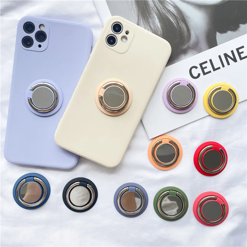

2PCS Solid Stainless Steel Ring Holder Universal Simple Grip Bracket Mobile Phone Bracket For iphone xiaomi Phone Socket