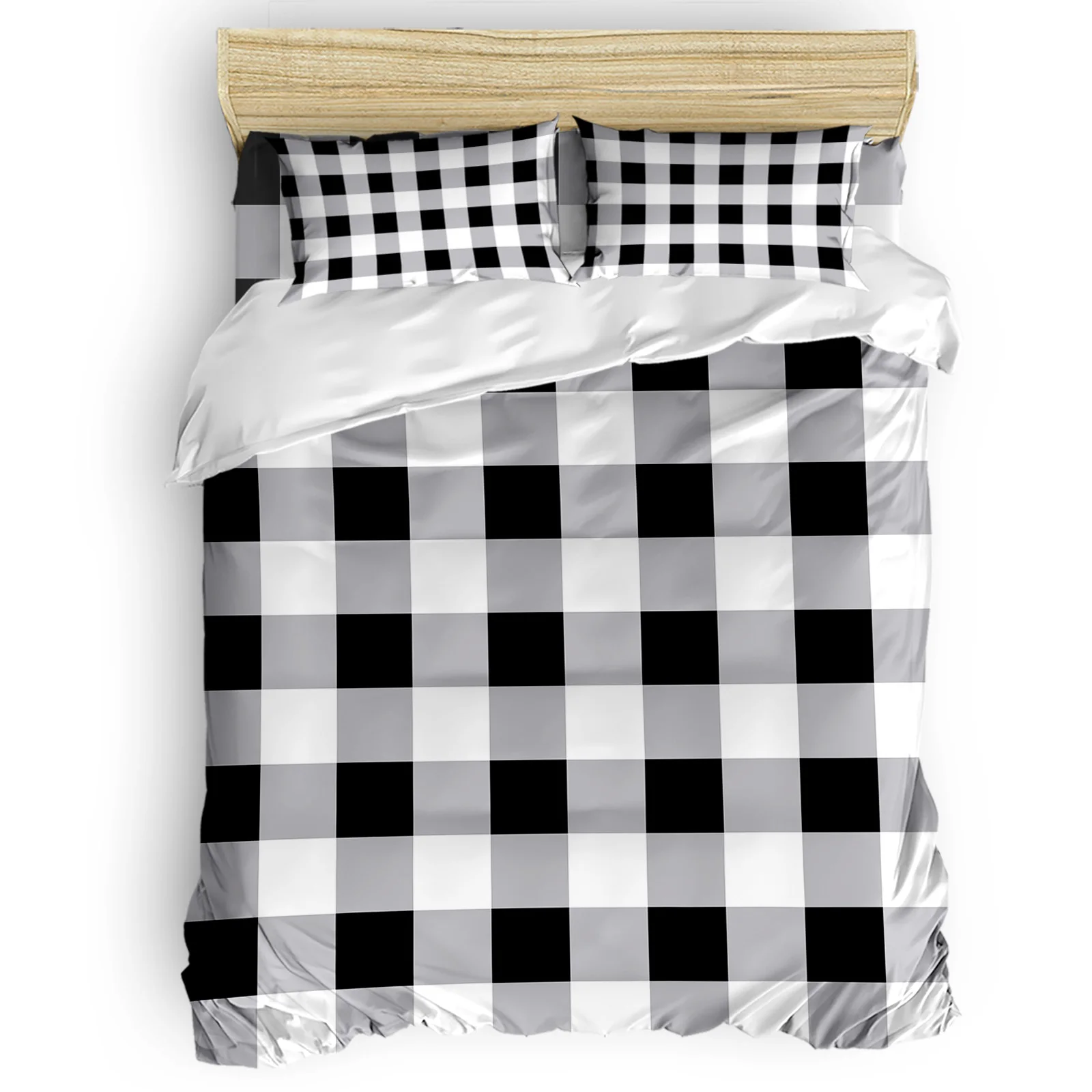 

Black And White Plaid Plaid Country Farm Comfortable Household Goods Bedroom Bed Luxury Duvet Cover 2/3/4 Pieces