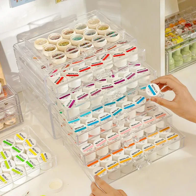 

NEW Clear Organizer for Cosmetics Makeup Organizer Storage Box Nail Accessories Box Storage Drawers Cosmetic Display Cases Stack