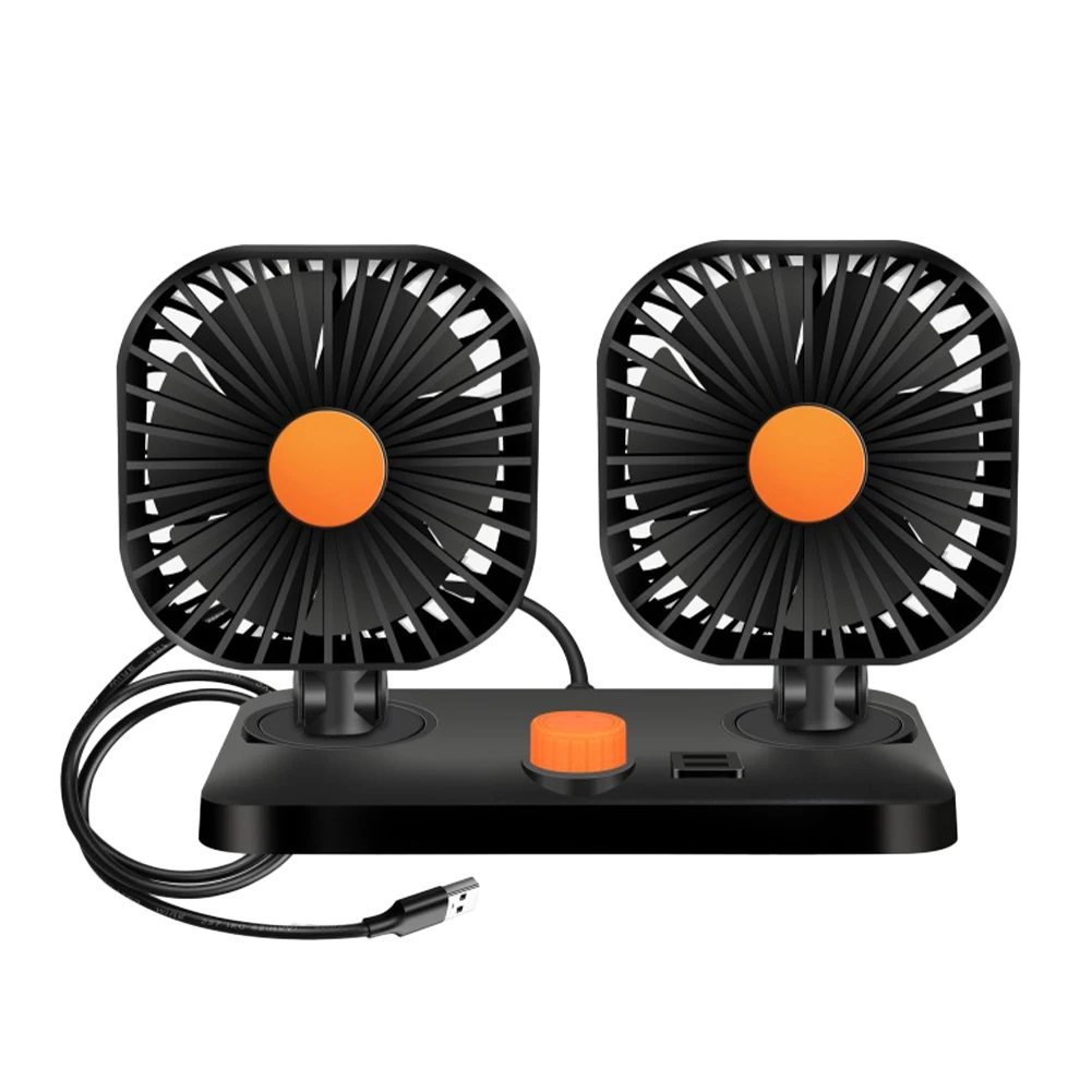 

New Universal USB Vehicle Fan 5V 360° Rotating Dual Head Desktop Fan Mini Adjustable Portable Electric Fan Summer Air Cooler