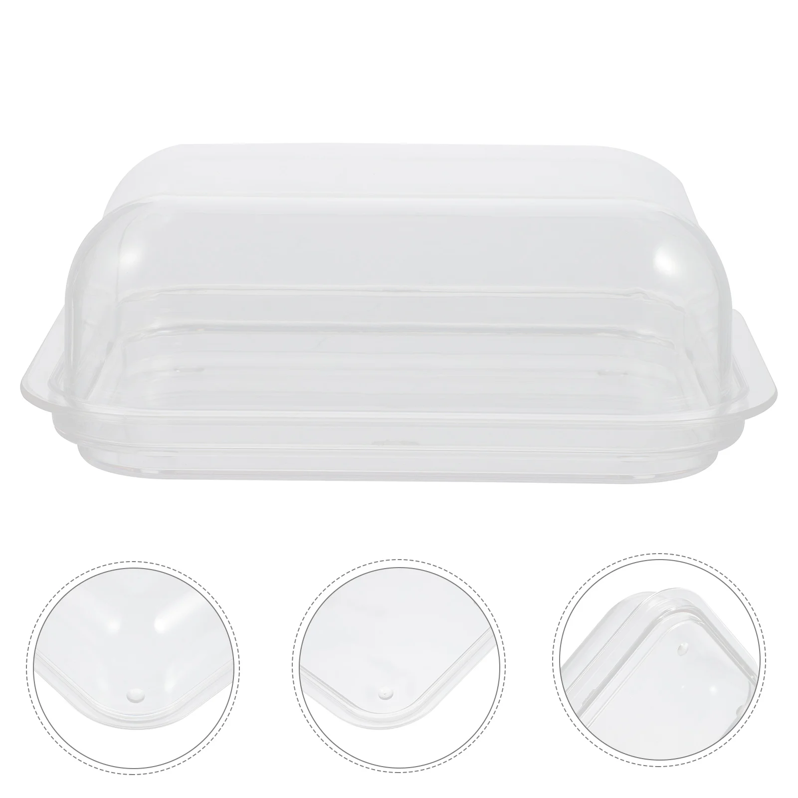 

Butter Dish Container Lid Keeper Holder Plate Cheese Box Tray Dishes Storage Serving Covered Dessert Refrigerator Plastic