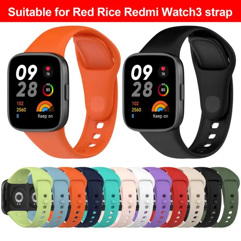 

12 Colors Red Rice 3 Wrist Strap Back Buckle Strap Silicone Strap Mi Watch Lite3 Strap For Redmi Watch Watch3 Silicone Buckle
