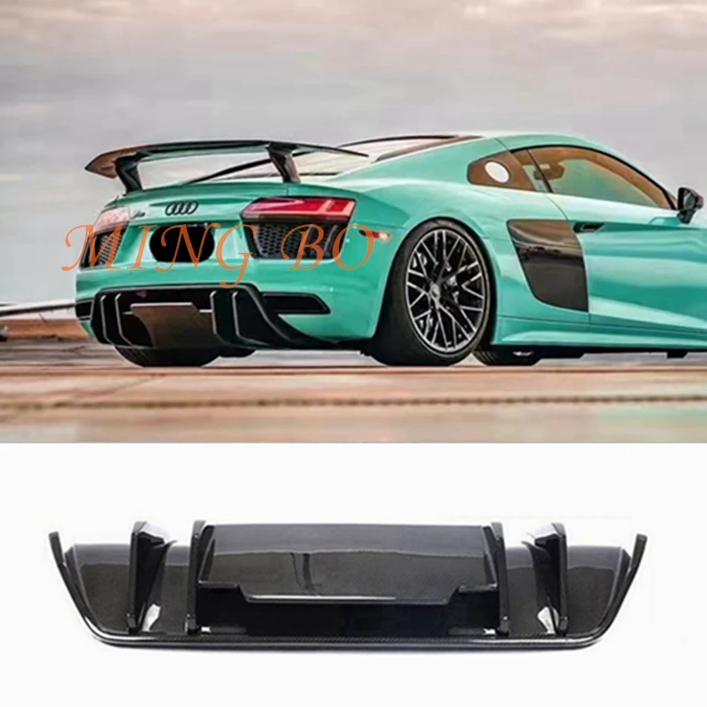 

R8 Real Carbon Fiber Material Rear Lip Bumper Shovel Diffuser Car Modification Body Kit FOR Audi R8 V10 Coupe Tuning 2017-2019