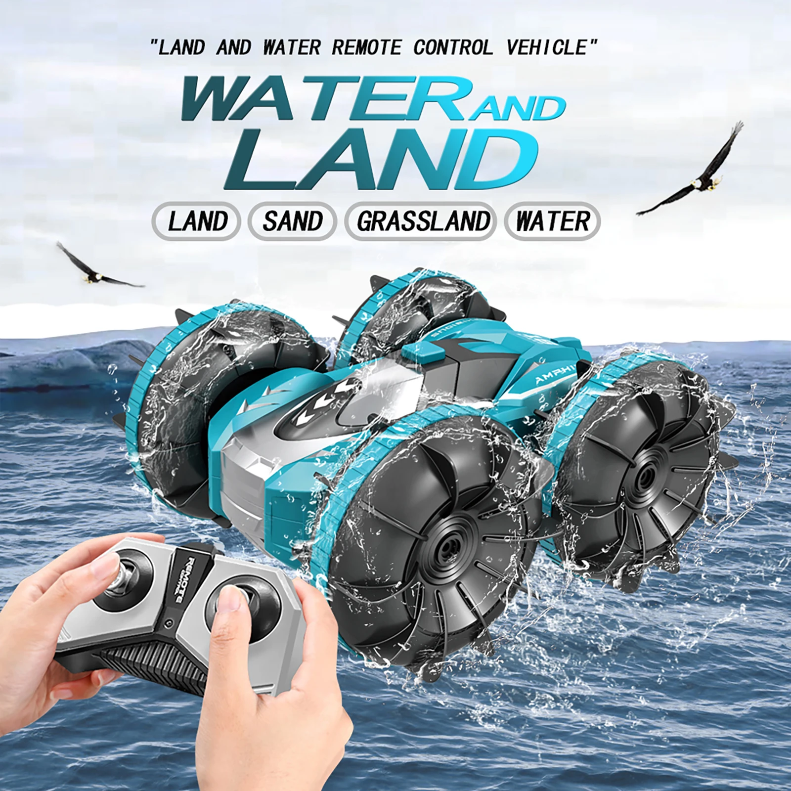 

2,4 ГГц 4CH RC автомобиль водонепроницаемый двухсторонний пульт дистанционного управления автомобиль 360 градусов флип Радиоуправляемый трюко...