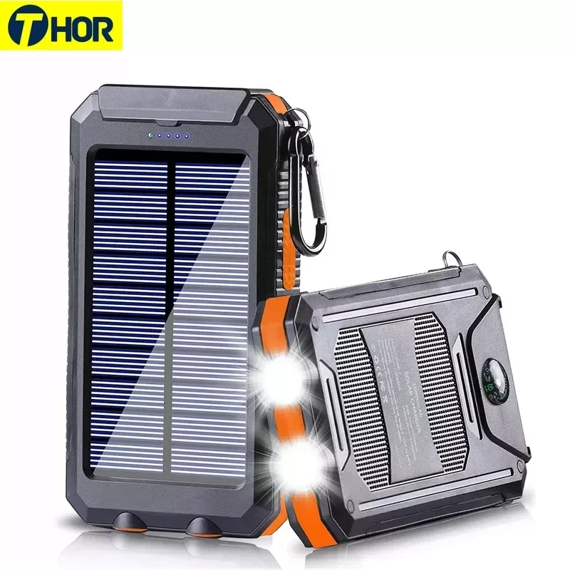 

Solar Power Bank 80000mAh Portable Charging Poverbank External Battery Charger Strong Light LDE Light for All Smartphones