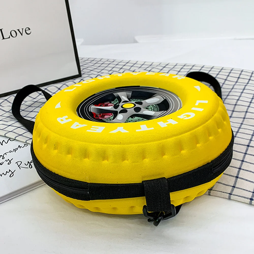 AIOSC 2022 Tire Shape Designer Bag Children Schoolbag Fashion Printed EVA Unisex Backpack Large Capacity Handbag Kids Backpack