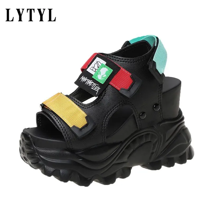 

Fashion High Platform Sneakers Buckle Punk Chunky Sandals Cool Women's Beach Sandals Open Toe Casual Summer Sports Shoes B186