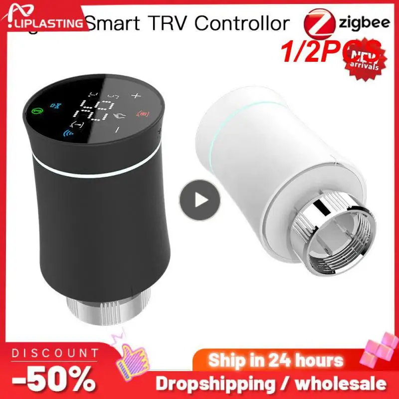 

1/2PCS TRV ZigBee 3.0 Tuya New Radiator Actuator Valve Smart Programmable Thermostat Temperature Heater Alexa Voice Control