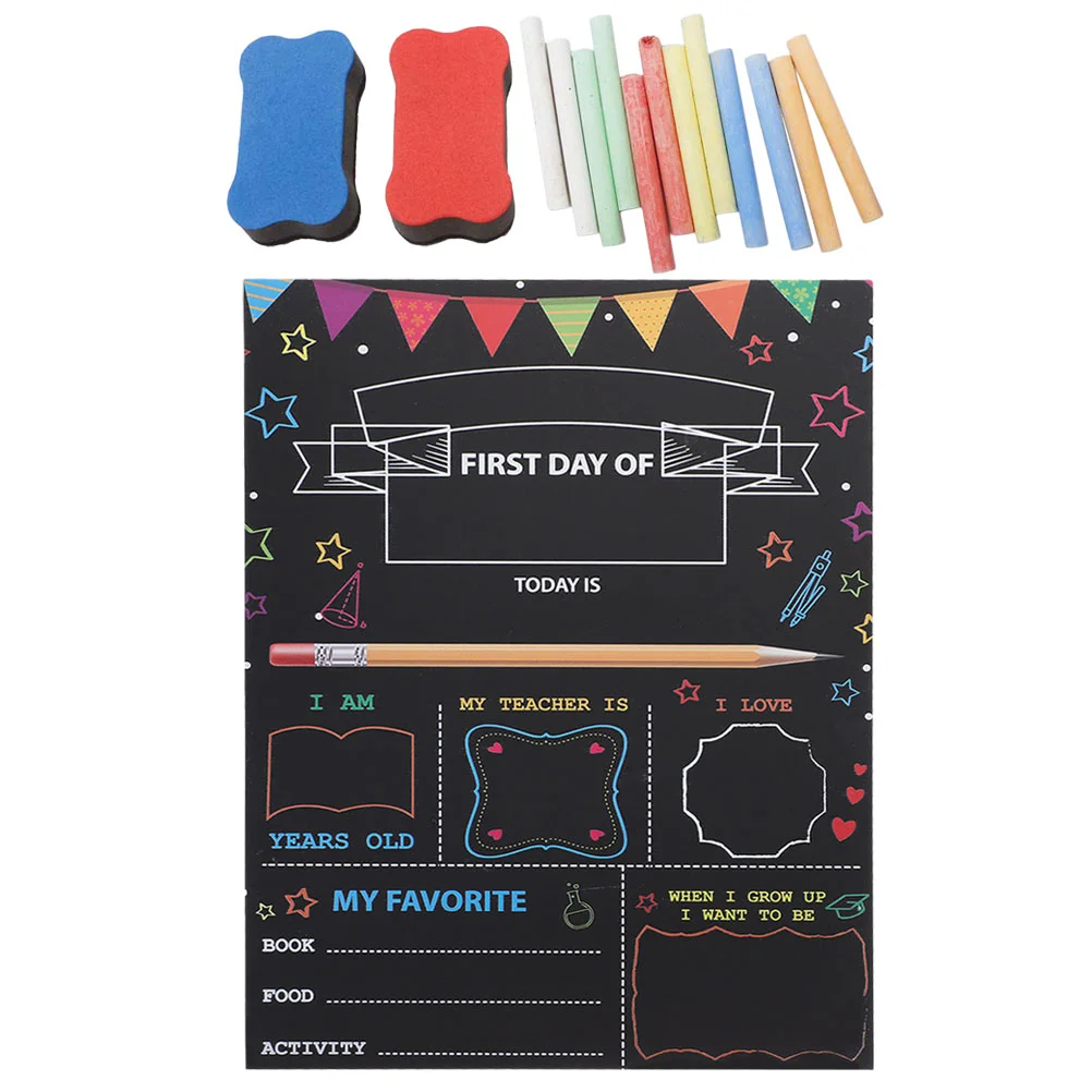 

Blackboard Kids And Crafts First Day Chalkboard Sign Classroom Posters Preschool Children Accessory Sponge Kindergarten