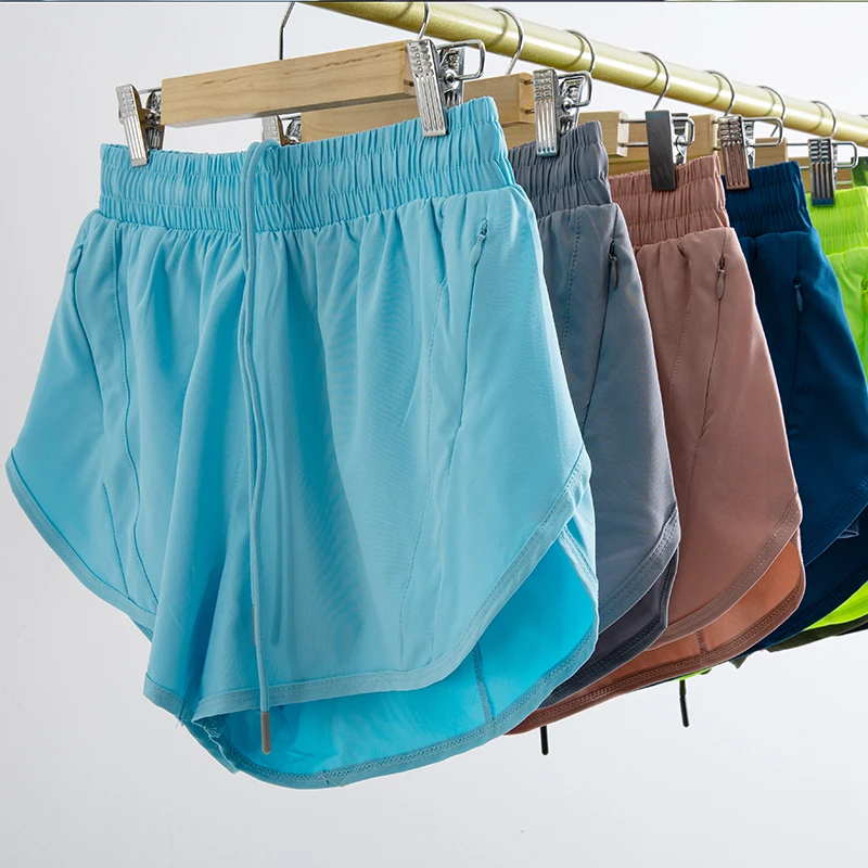 Lulu Women Mesh Shorts Tennis Female Sports 2022 Trend High Waist Gym Running Fake Two Pants Training Clothes