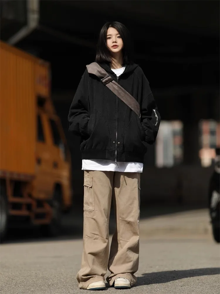 Американская винтажная куртка с капюшоном Heavy Mountain Carving мужская и женская