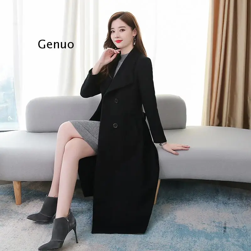 Высококачественное зимнее кашемировое длинное пальто в винтажном стиле осень 2022