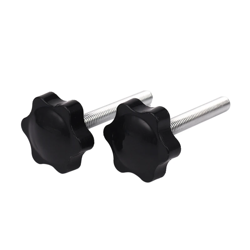 

2Pcs M8 X 60Mm Male Thread Plastic Screw On Button Clamp Head Star Black Handle