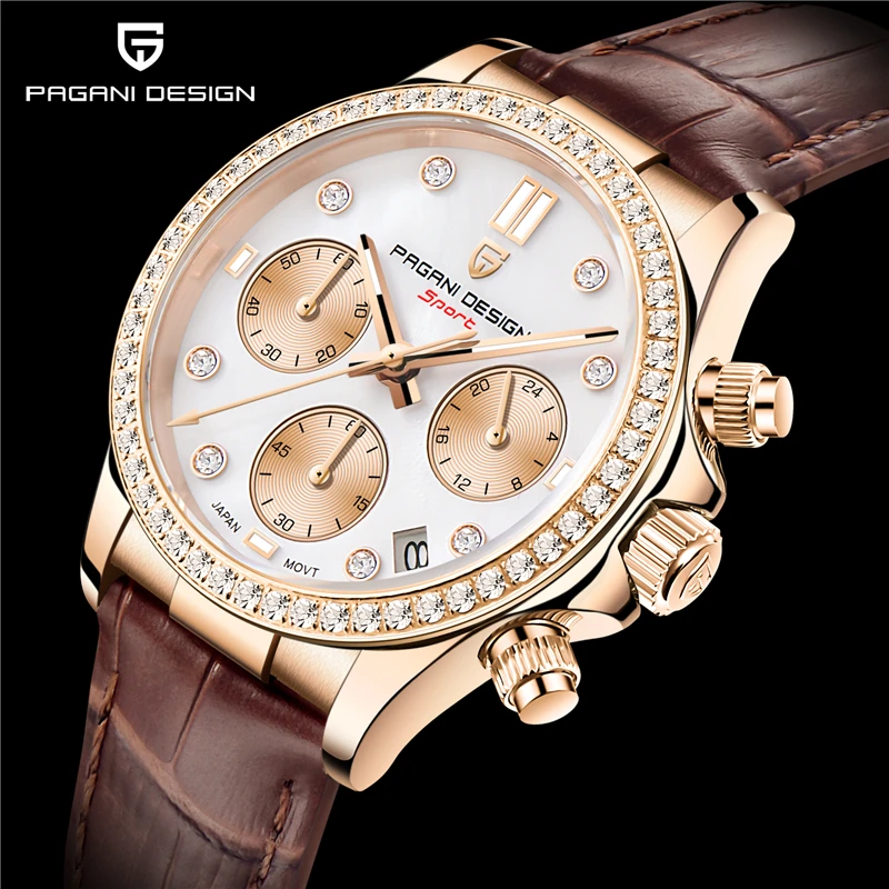 Enlarge PAGANI DESIGN Fashion Watch For Women Luxury Brand Chronograph Elegant Dress Quartz Wristwatches Waterproof Sapphire Reloj Mujer