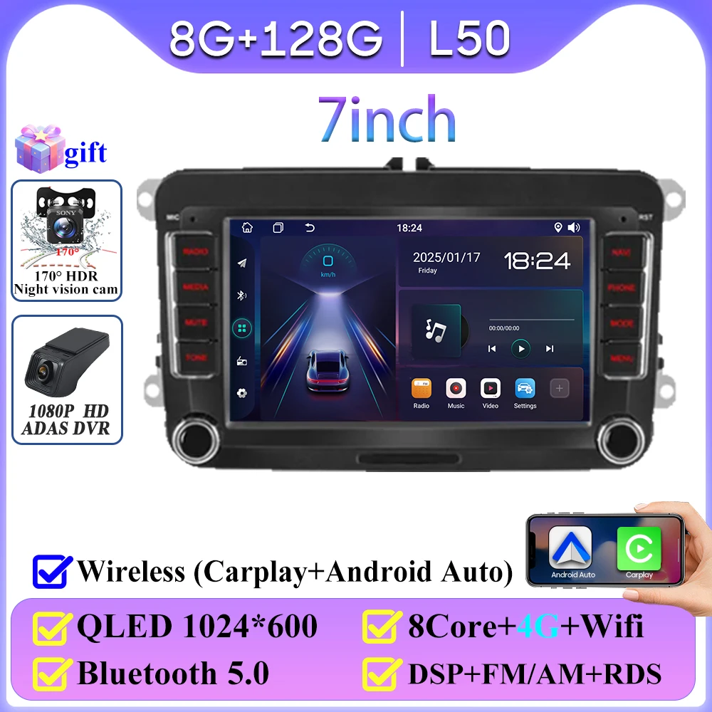 

Android 15 для VW Skoda Golf 5 6 Touran Passat B6 B7 Polo Автомагнитола Carplay GPS 4G Wi-Fi без 2din Видео DVD Автомобильный монитор Автомобильный радиоприемник