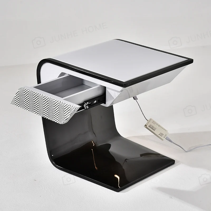 Роскошный современный прикроватный столик C-образной формы домашний шкаф для