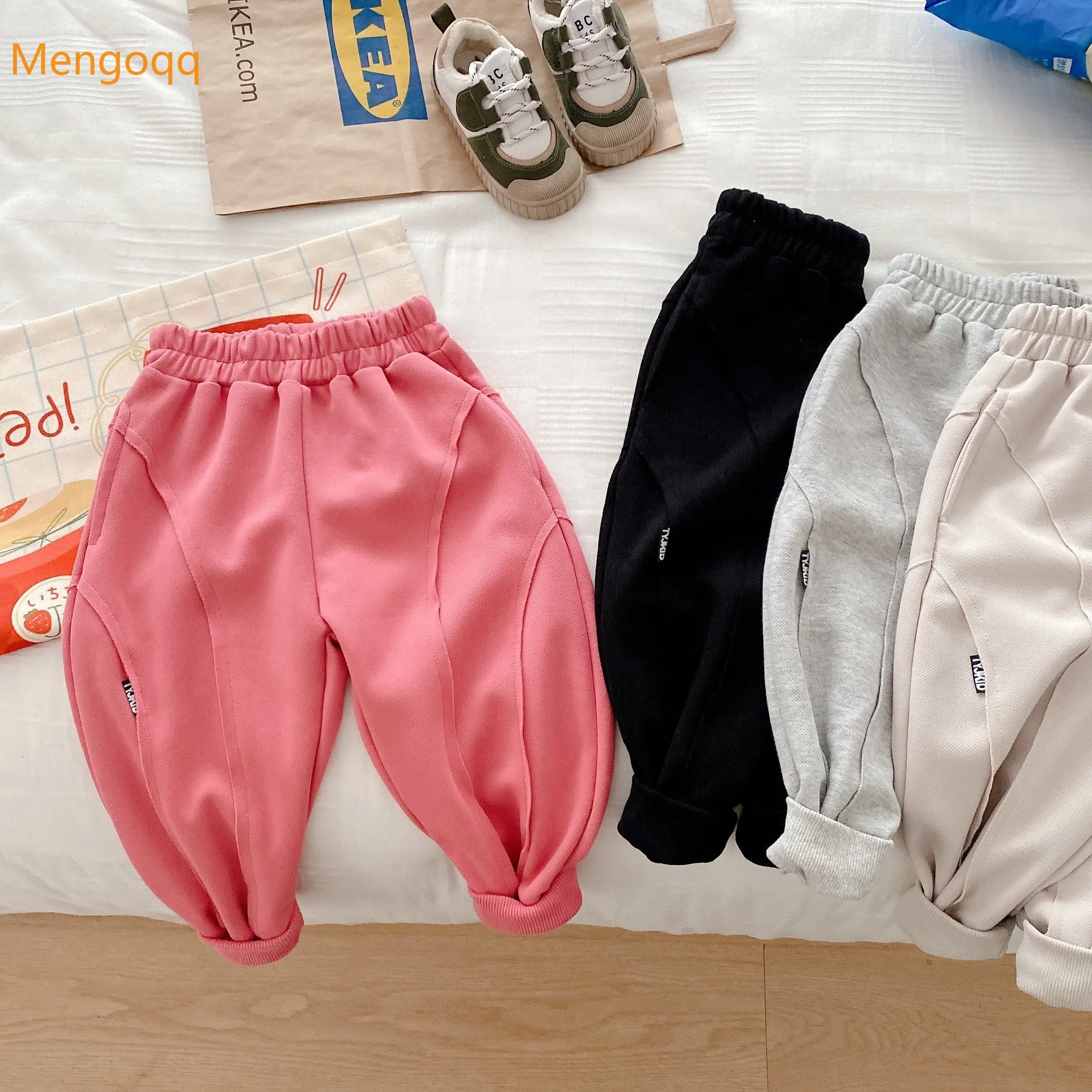 

Mengoqq Kids Baby Girls Autumn Spring Solid Pocket Bottoms Pants Children Casual Clothing Trousers 1-7Y