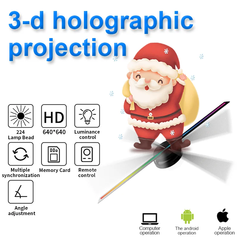 42cm WIFI Hologram 3D Advertising Machine Wifi Control Naked-eye Projection Fan Wall-mounted Stereo Imaging For Indoor Outdoor