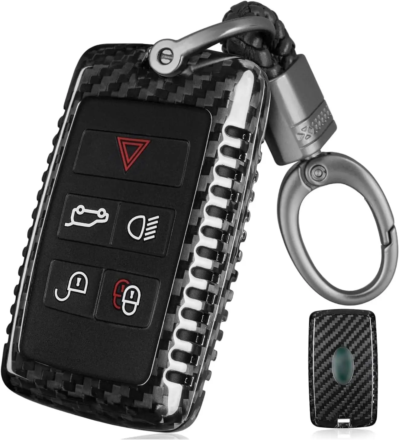 Чехол для ключа совместимый с Land Rover протектор ключей из углеродного волокна