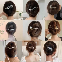 9 styles pearl back head clip headgear hairpin for women girls duckbill clip hair accessories crab headdress fashion barrettes