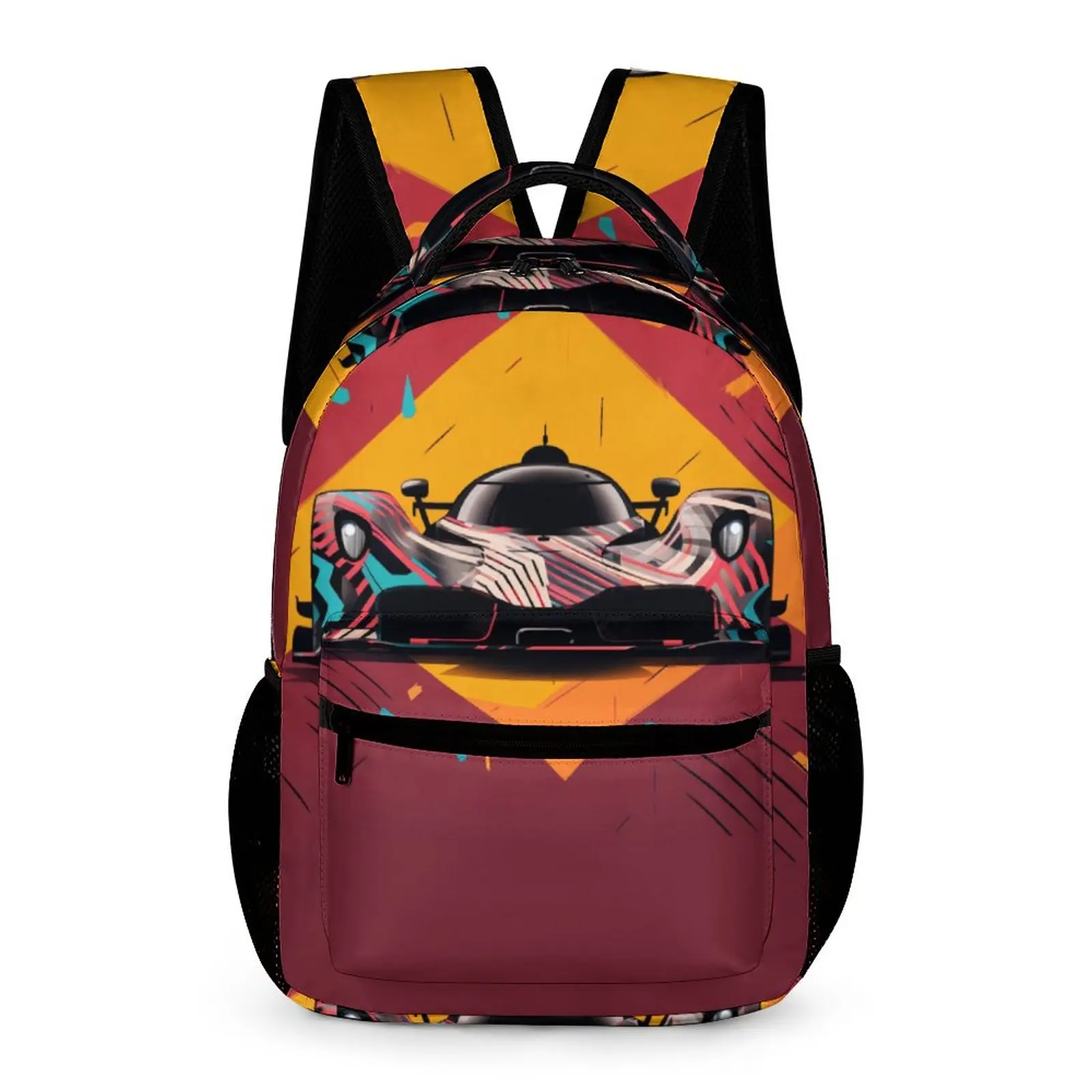 

Dazzling Sports Car Backpack Simplified Form Graffiti Student Unisex Travel Backpacks Breathable Style High School Bags Rucksack