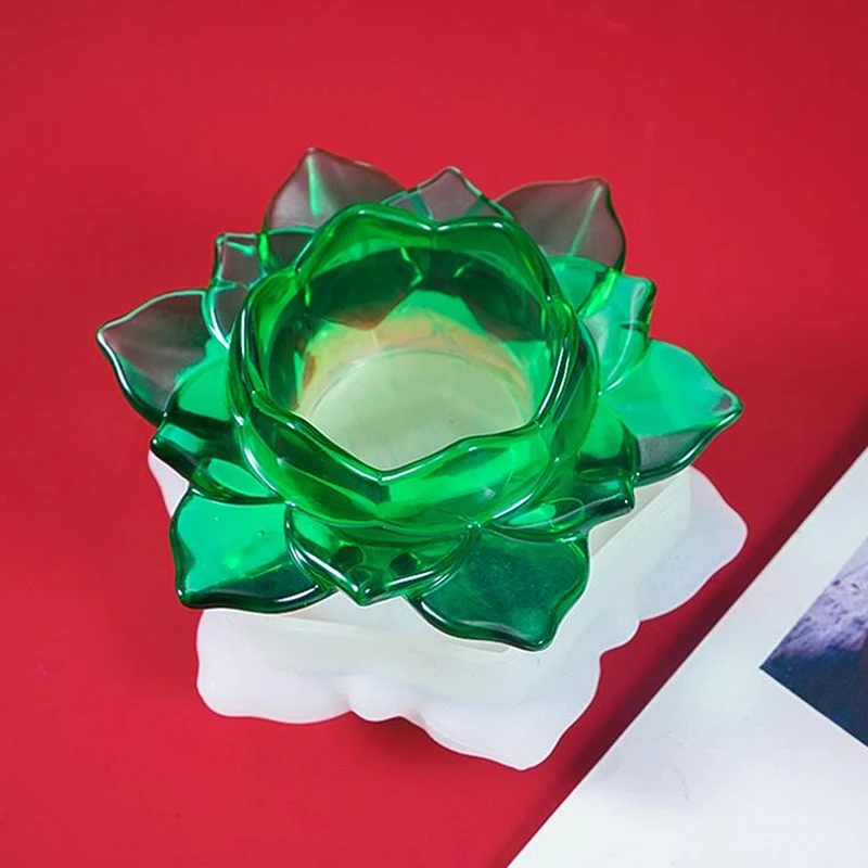 DIY Storage Box Crystal Epoxy Resin Mold 3D Lotus Candle Holder Silicone Mould | Дом и сад